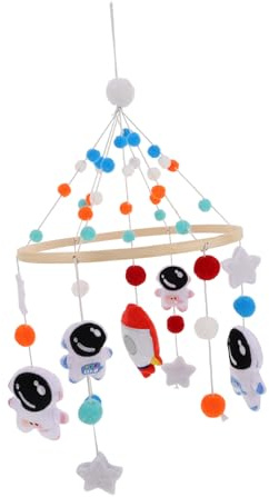 EPIGEIST Handgefertigtes Astronaut Babybett Mobile mit Filz Weiches Sicheres Hängespielzeug für Junge Mädchen Vielseitig für Kinderbett Laufstall und Kinderwagen Attraktive Zimmer Deko