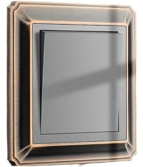Lichtschalter Unterputz,Lichtschalter Retro Wandleuchte Druckknopfschalter 1-4 Gang 2 Weg Zinklegierung Rot Bronze Rahmen Panel Rocker(1-Gang 2 Way Switch)