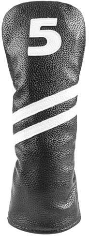 FINGER TEN Golf Club Head Covers Wood 1 3 or 4 Pcs for Driver Fairway Hybrid, PU Leather Covers with Printed Number & Elastic Band Snug Fit Most Clubs for Men Women