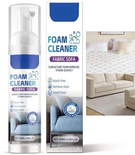 100ML Sofa Cleaner Foam & Fabric Sofa Cleaning Foam Spray, Dry Cleaner of Fabric,Removes Sstubborn Stains from Sofas, Sofa Dry Cleaning Spray to Remove Stubborn Stains, No-Wash Formula