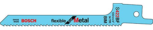 Bosch Professional 5 pièces Lame de scie sabre S 422 BF Flexible for Metal (pour le métal, 100 x 16 x 0,9 mm, Accessoires scie alternative)