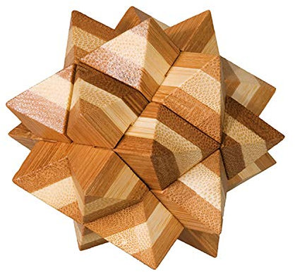 Fridolin 3D-Puzzle Stern aus Bambus, IQ-Test/Brainteaser