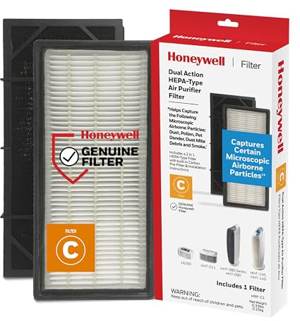 Honeywell HEPAClean Air Purifier Replacement Filter HRF-C1/Filter (C) | Built-In Carbon Layer Helps Capture Airborne Particles While Reducing Household Odors