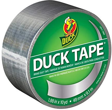 Duck Tape Gewebe-Klebeband, einfarbig, Silber-Chrome, Reparieren, Basteln, Personalisieren, Dekorieren und als Lernmaterial, 48 mm x 9,1 m