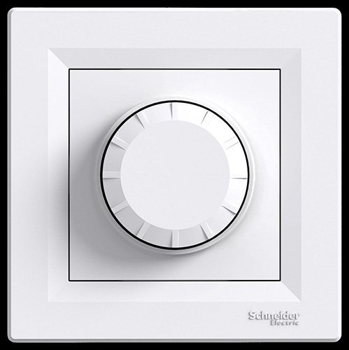 Interrupteur variateur, prise schneider asfora, blanc