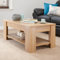 GFW Lift Up Coffee Table With Hidden Storage For Living Room. Modern Wooden Lift Top Coffee Tables With Display Shelf & Storage Compartment For Media & Accessories, Oak, H39.5cm x W105cm x D50cm