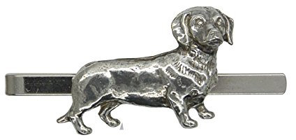 Krawattennadel Dackel, Dachshund aus Zinn (Pewter) von Hand Gegossen