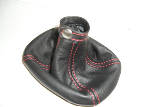 CUFFIA CAMBIO 500 X VERA PELLE NERA con CUCITURE ROSSE