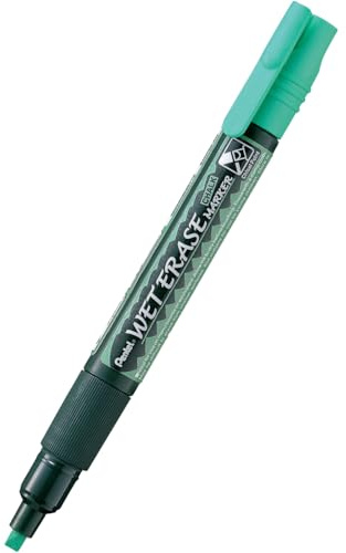 Pentel SMW26-DO Wet Erase Marker, Kreidemarker, Feucht abwischbar, Keilspitze, 1 Stück, Grün