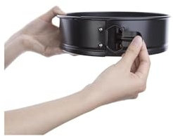 Vogue Non-Stick Spring Form Cake Tin 21 cm, Black, Size: 70(H) x 210(Dia)mm, Non-Stick Coating, Carbon Steel, Professional & Home Bakeware, GD017