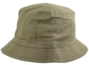 fiebig Fischerhut aus Baumwolle | Unisex Outdoorhut mit Taschen & Reißverschlussfach | Bucket Hat in vielen Farben & Größen