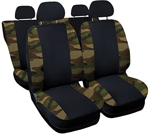 Lupex Shop Zipper B N. MCL Sitzbezüge, zweifarbig schwarz/Camouflage klassisch