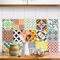 15 Stickers adhésifs carrelages | Sticker Autocollant Carreaux de ciment - Mosaïque carrelage mural salle de bain et cuisine | Carreaux de ciment adhésif mural - azulejos - 20 x 20 cm - 15 pièces
