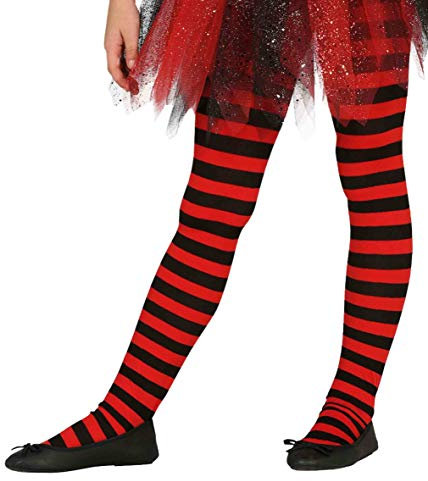 Collants Rayés Noirs Rouges Enfant
