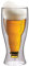 Maxxo Doppelwandiges Bierglas 500 ml Umgestülpte Bierflasche im Glas Ideal als Geschenk