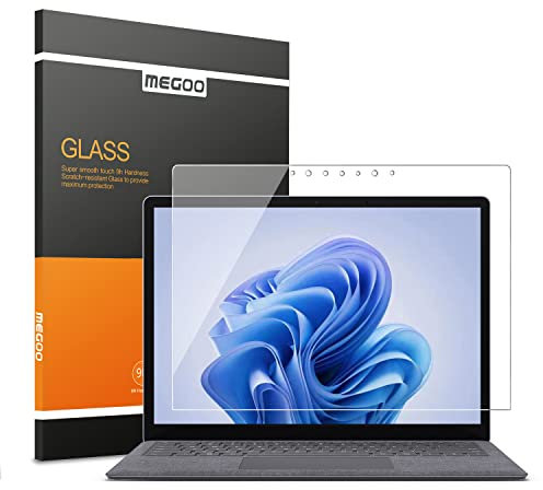 MEGOO Pellicola protettiva Microsoft Surface Laptop 5, 15 pollici, vetro ultra chiaro/ad alta risposta/temprato, compatibile con Microsoft Surface Laptop 6/5/4/3