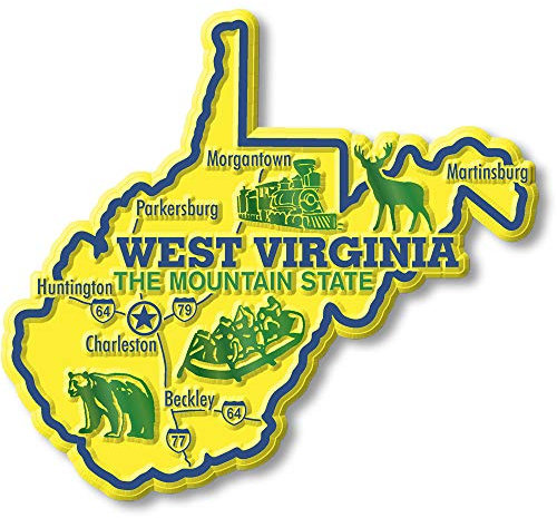 Magnet, Motiv: West Virginia, riesiger Staatskarte