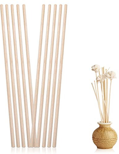 HERCHR Palos de Madera para Manualidades, varillas largas de madera para bricolaje(10mm)