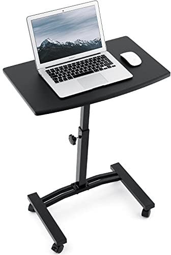 Tatkraft Dream Laptoptisch auf Rollen, Notebook Tisch höhenverstellbar, Schön Guter Qualität Beistelltisch, Tischplatte 60x40 cm, MDF Holz Nussbaumfarbenen, Stahl, Stabil und Solide