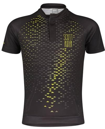 Scott RC Team Junior Kinder Fahrrad Trikot kurz schwarz/gelb 2022: Größe: S (128)