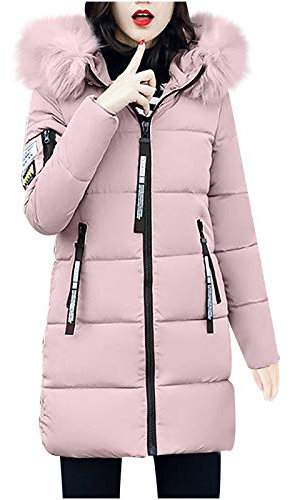 BOOMJIU Damen Winter Jacke Parka Damen übergangsjacke Lang Mantel Outdoorjacke Winterjacken Winterjacke Damen Kleidung Mit Taschen Warm GefüTterte Winterjacke