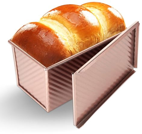 YAYODS Pullman Loaf Tin, 450g(1lb) Bread Tin with Lid, Non-Stick Loaf Pans for Toast, Sandwich, Cake, Baking
