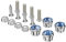 iSpchen Kennzeichen Schrauben,4er Set Bing Strass Kennzeichenbefestigung Schrauben mit Abdeckkappen Nummernschild Befestigung Halter Kennzeichenhalter Kennzeichenhalterung,31.5x19mm,Blau