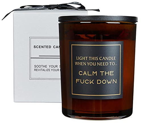 CL&MH Lavender Scented Candle Gifts Unisex,Joke Candles, Rude Candle, Relaxing Candle, Calm Down Scented Candle Gift, Funny Gift Him, Her, Friend, Friendship Gift, Joke Gift,Rude Candle Gift