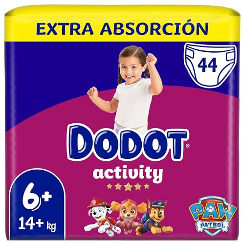 Dodot Activity Windeln, Größe 6+, 44 Windeln, 14 kg+, maximale Absorption und Komfort von Dodot