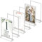 Silberne Bilderrahmen doppelseitig – 6 Stück – A4 Acryl Silber Tischnummernhalter, transparente Staffelei Tischständer für Schilder, silberne Rahmen für Hochzeitstischnummern, Menühalter, Bilderrahmen