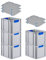 PROREGAL SuperSparSet 5x Eurobox NextGen Color mit Auflagedeckel & Schiebeschnappverschlüsse, HxBxT 32x30x40cm, 30L, Griffe blau geschlossen, Glatter Boden, Eurobehälter Transportbox Transportbehälter