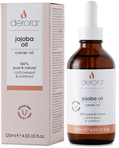 Derora Jojoba Oil | Nourishes Skin, Hair & Nails | 100% Pure | Unrefined | Natural | Cold Pressed | Antioxidants & Vitamin E Rich | All Skin Types | Vegan & Cruelty Free (120ml)