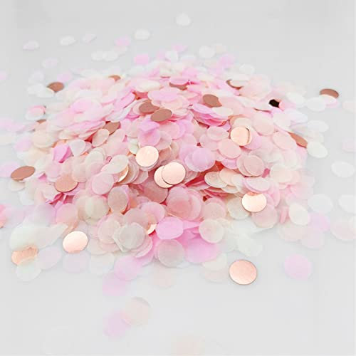 GoldRock 50g Konfetti Rosegold, Ca. 6000 Stück Rosa, Luftschlangen, Tischdeko Hochzeit, Confetti Deko, Glitzer Bunt Groß, Streudeko Geburtstag Pastell