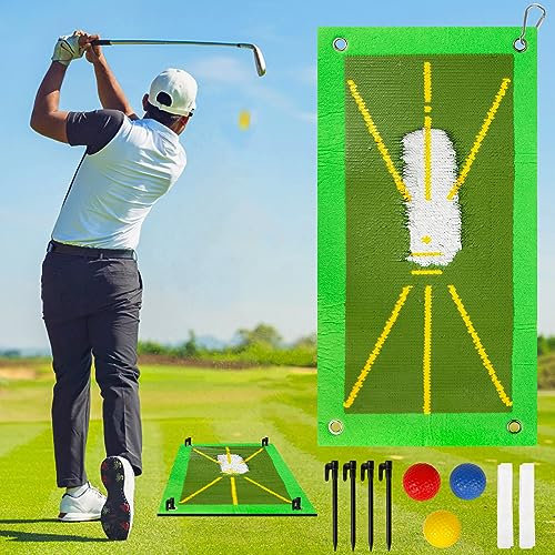 LOHAME Golf Training Mat,Golfschaukel-Trainingsmatte,Golf Matte Analyse Schwungweg Golf Schlagmatten Tragbare Golf Übungsmatte für Indoor Outdoor Golftraining 50 × 25cm