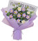 Harilla Gehäkelter Blumenstrauß, gehäkelter Blumenstrauß, Tischdekoration, handgefertigter gestrickter Blumenstrauß, gewebter Blumenstrauß für Bar, Hochzeit, Violett
