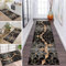 Teppich Läufer Flur Küche rutschfest waschbar Teppichläufer Lang Grau Schwarz Gold 100X150CM Modern Design Meterware Korridor Tepiche Esszimmer Schlafzimmer Wohnzimmer Schmutzfangmatte Küchenteppich