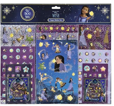 Undercover 6600000066 - Disney Wunsch Mega Set Aufkleber - 500 Wunsch Aufkleber, Set besteht aus Aufklebern Aller Ihre Lieblings Disney Karatärs, Multi-Color, Aufkleber
