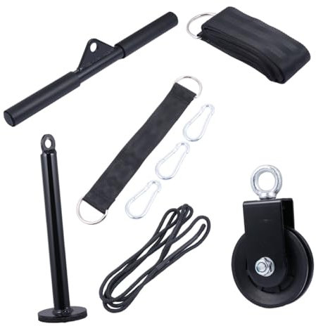 Sosoport 9st Fitness-kit Dyy Home Garage Fitness-Kabel Crossover-trizeps-pulldown-aufsatz Muskelkraft Fitness Flaschenzugsystem Armkrafttrainingsgeräte Metall Bauchkontrolle Pleuelstange