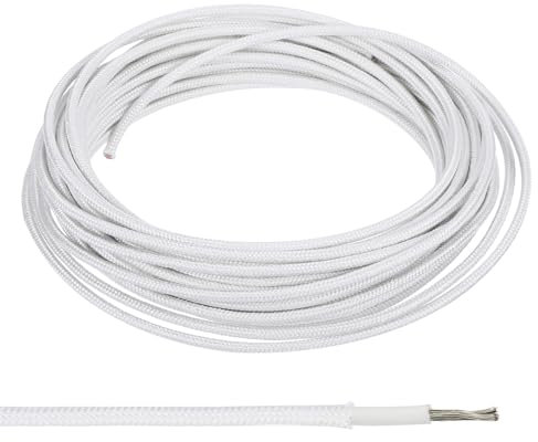 PATIKIL Cavo Elettronico 9,8 Piedi 9Awg, -30 200 Gradi Celsius, Cavo Flessibile Silicone Isolato Ad Alta Temperatura Resistente Lampada Caldaia Riscaldatore, Colore Bianco