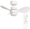 ValueLights | 24” Ceiling Fan with Integrated LED Dimmable Light and White Blades | Ceiling Fans with Lamps, Home Décor & Improvement Essential | Includes Remote Control