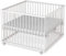 Sämann Laufstall Baby mit Matratze, Schlupfsprossen & Lattenrost | stufenlos höhenverstellbar | Laufgitter Premium | Babybett aus Holz | Krabbelgitter (weiß, 100x100 cm)