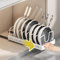 KEXIBO Rangement Poele et Casserole pour Tiroir Cuisine, Organiseur de Poêle avec 8 Compartiments Réglables, Porte-casseroles Support Coulissant, Range Couvercle (Blanc)