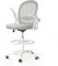 naspaluro Silla de Oficina con Anillo Reposapiés, Silla de Escritorio Ergonómica con Malla Transpirable, Reposabrazos Abatibles, Silla para Ordenador de Altura Regulable, Silla Giratoria de 360°, Gris