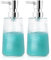 HMJIA Seifenspender Glas Spülmittelspender mit Geriffelt-Design 250ml Seifenspender Küche mit Pumpspender für Arbeitsplatten für Badezimmer und Küchenspülen (2, Transparent)