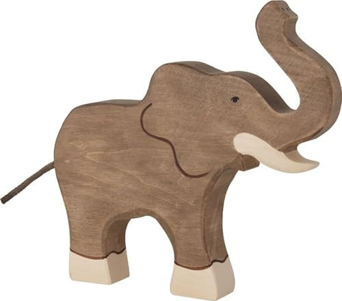 Holztiger Elefant, Rüssel hoch, 80148