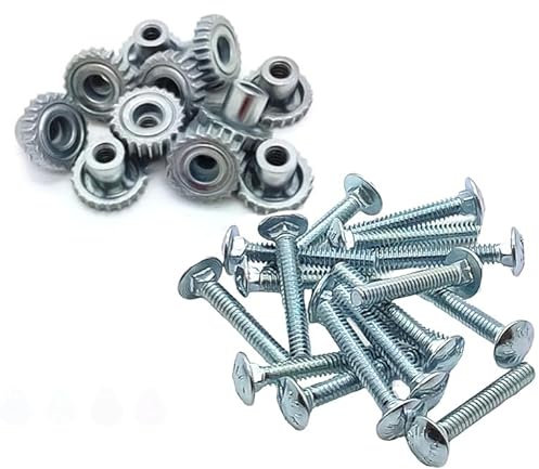 Transportbox für Haustiere, Metall, Muttern und Schrauben, 12 Pack, silber