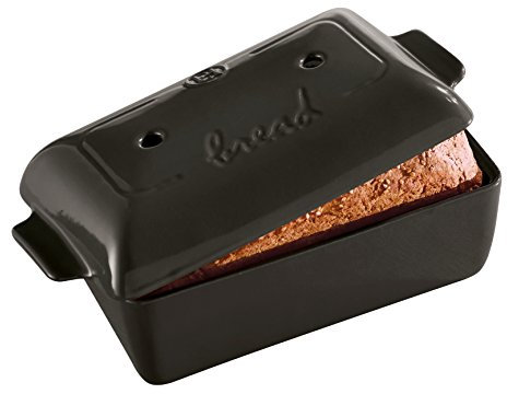 Emile Henry Bread Loaf Baker Panadero de Pan, Cerámica, Gris Oscuro, 24 cm