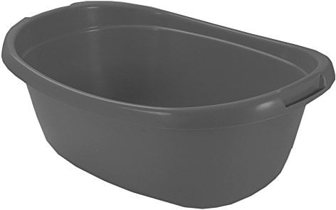 CURVER Bassine Ovale 20L- Grande Cuvette pour Ménage et Cuisine - Bains de pieds, Pédicure - Bac de Lavage Pratique et Empilable - Pour Linge Vaisselle Légumes - 57 x 40,5 x 21,2 cm - Gris Anthracite