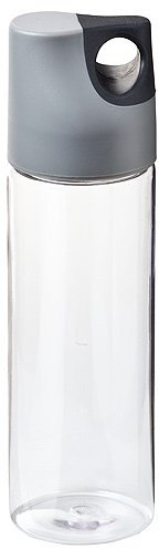 elasto form Glasklare Trinkflasche Magnum 700ml Auslaufsicher Wasserflasche zum Mitnehmen Sportflasche BPA-frei Perfekte Trinkflasche für Unterwegs, Schule, Sport, Arbeit (grau/schwarz)