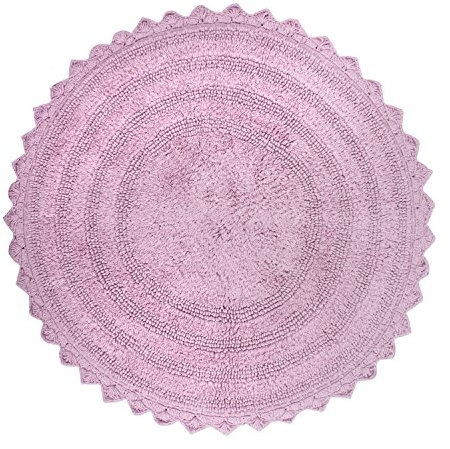 DII Oceanique Lavabile in Lavatrice, 100% Cotone Tessuto Rotondo Tappeto da Bagno Morbido e Assorbente, posizionare Vicino Vanity, Vasca da Bagno o Doccia, Diametro 71,1 cm, Malva, Mauve, Rotondo